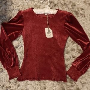 BNWT unique velvet top by Easel Los Angeles